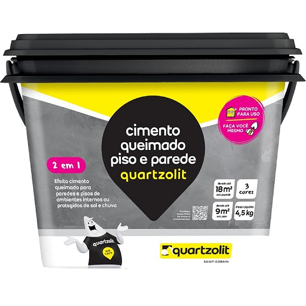 Cimento Queimado Cinza 4,5kg Quartzolit