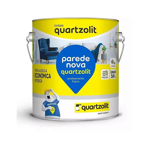 Tinta Parede Nova Eco Branco Neve 3,6 Litros Quartzolit