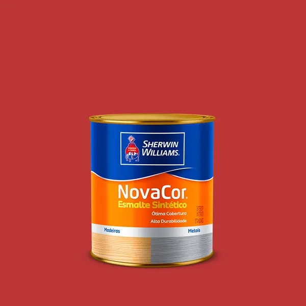 Tinta Esmalte Sintético Novacor Brilho 900ml Vermelho 31145302 Sherwin Williams