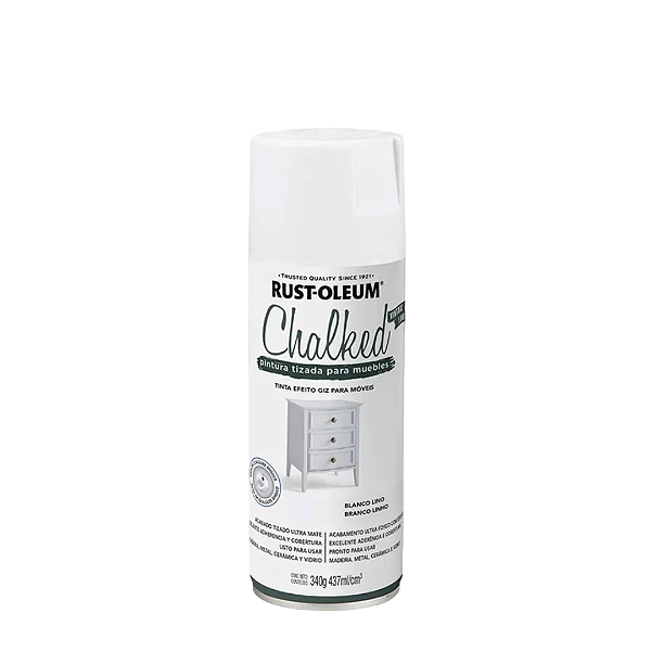 Tinta Spray Rust Oleum Chalked Branco Linho 340g Viapol