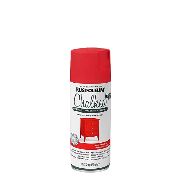 Tinta Spray Rust Oleum Chalked Vermelho Campestre 340g Viapol