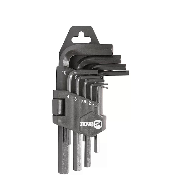 Chave Allen Jogo 1,5 A 10mm 9 Peças Curta Ac Nove54