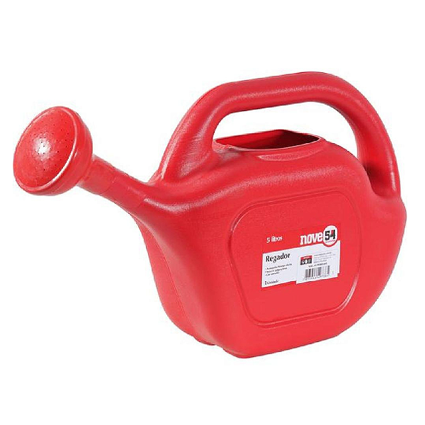 Regador Plástico Vermelho 5L Nove54