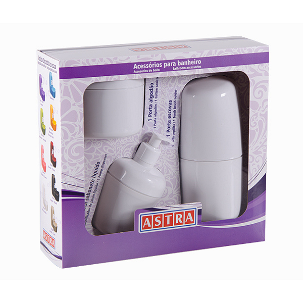 Kit Banheiro Com 5 Peças Branco Astra