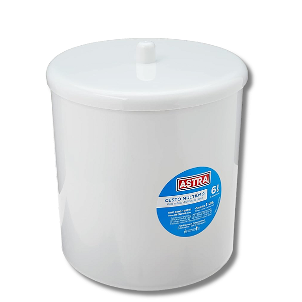 Cesto Multiuso Com Tampa 20x25CM CT3 Branco Astra