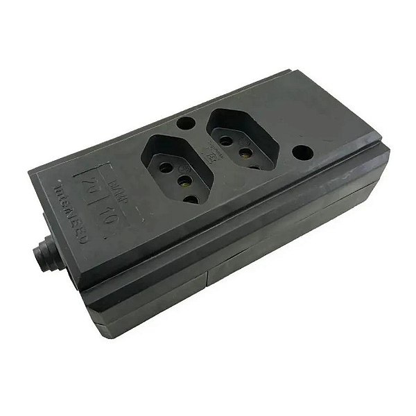 Tomada Barra Dupla 2P+T 20A Preto Interneed