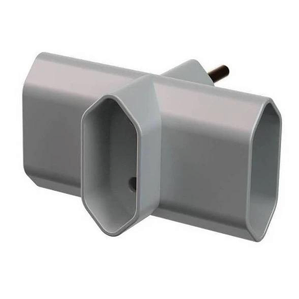 Plug 3 Saídas 2P Cinza 39140 Mec