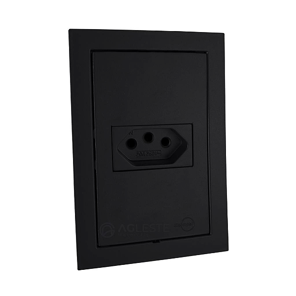 Conj. 4x2 1 Tomada 2P+T 10A Preto Fosco - Ekron