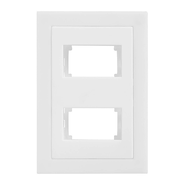 Placa 4x2 2 Molduras Com Suporte Branco Fosco - Ekron