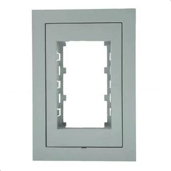 Placa 4x2 - 3 Módulos Com Suporte Cinza Fosco - Ekron