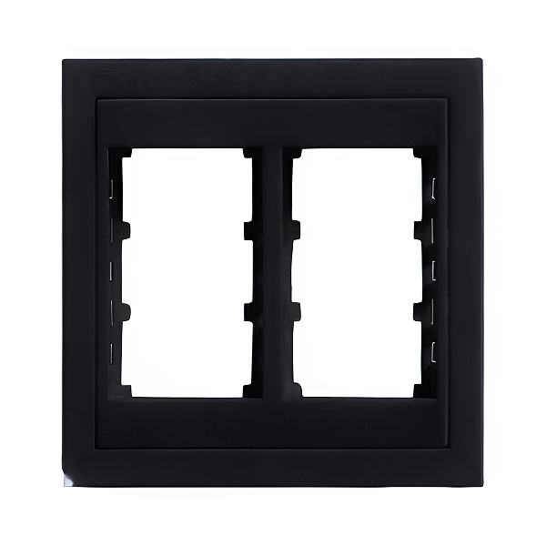 Placa 4x4 - 6 Módulos Com Suporte Preto Fosco  - Ekron