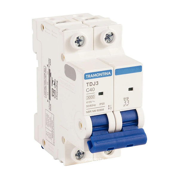 Mini Disjuntor TDJ3-2C40 2P 40A 3KA Tramontina