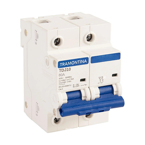 Mini Disjuntor TDJ10-2C80 2P 80A 10KA - Tramontina