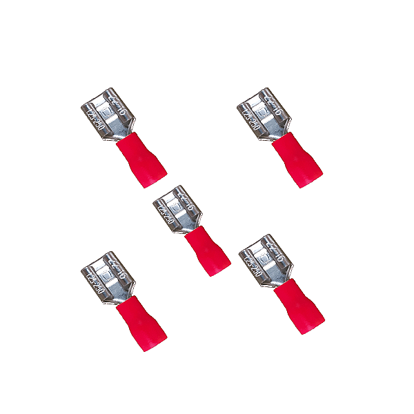 Terminal Fêmea 0,5 a 1,8mm Vermelho com 05 Peças Clemente