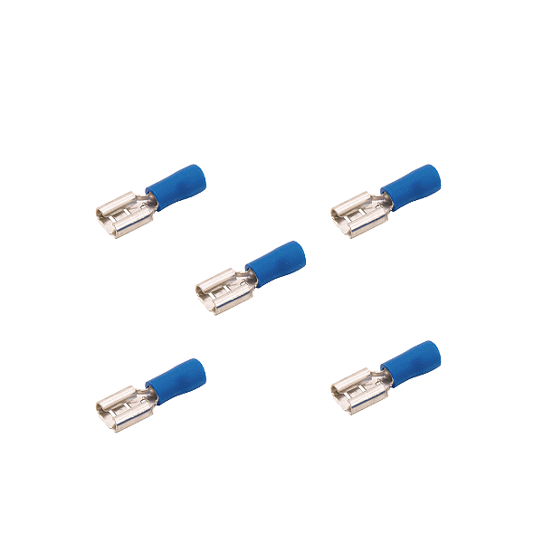 Terminal Fêmea 1,5 a 2,5mm Azul com 05 Peças Clemente