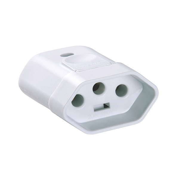 Plugue Fêmea 2P+T 10A Flow Pack Branco Tramontina