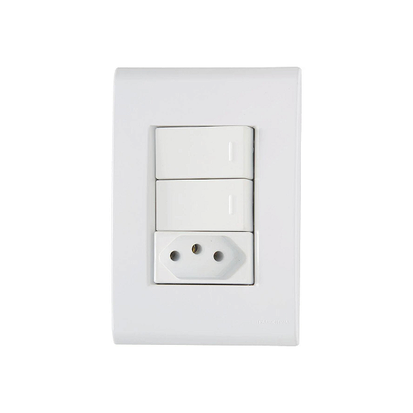 Conjunto 2 interruptor Simples+1 Tomada 2P+T 20A Tramontina