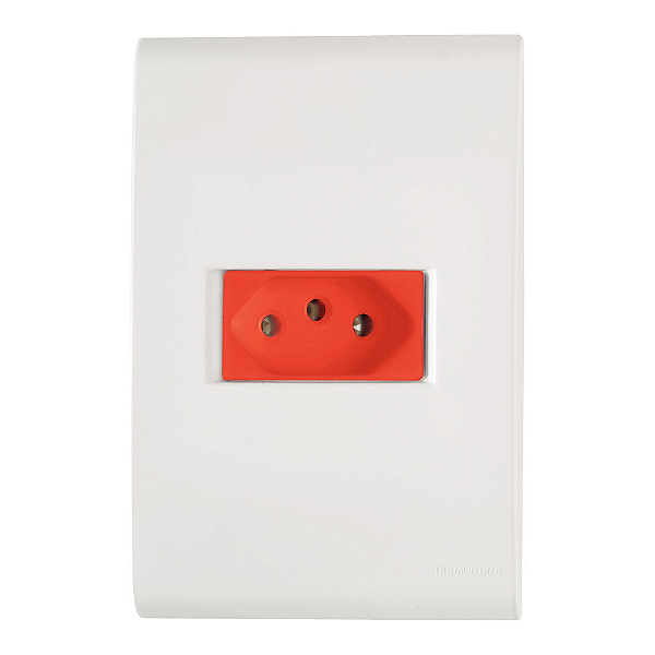 Conjunto 1 Tomada 2P+T 20A/250V Vermelha Tramontina