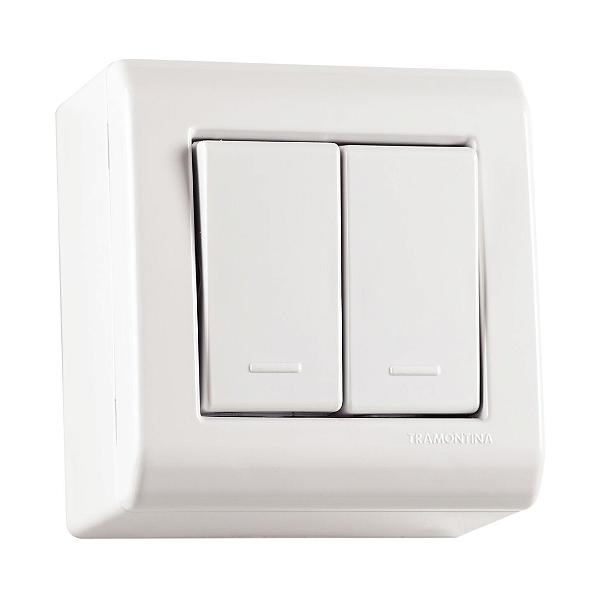 Caixa Com 2 Interruptor Simples 10A Tramontina Lizflex