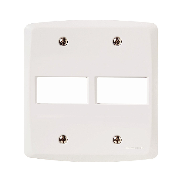 Placa 4x4 2P Horizontal Lux2 Branca Tramontina