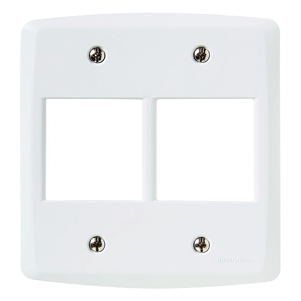 Placa 4x4 6P Horizontal Lux2 Branco Tramontina