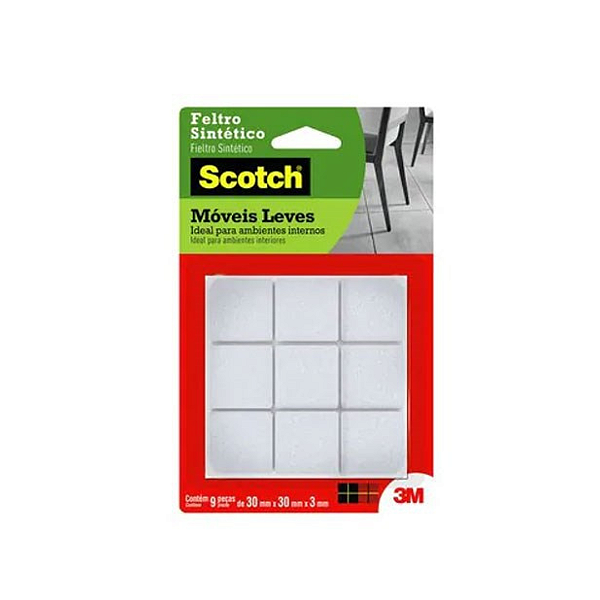 Feltro Branco Quadrado G Scotch  3M