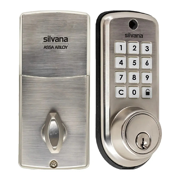 Fechadura Digital Embutir SD115 Niquelado Silvana Assa Abloy