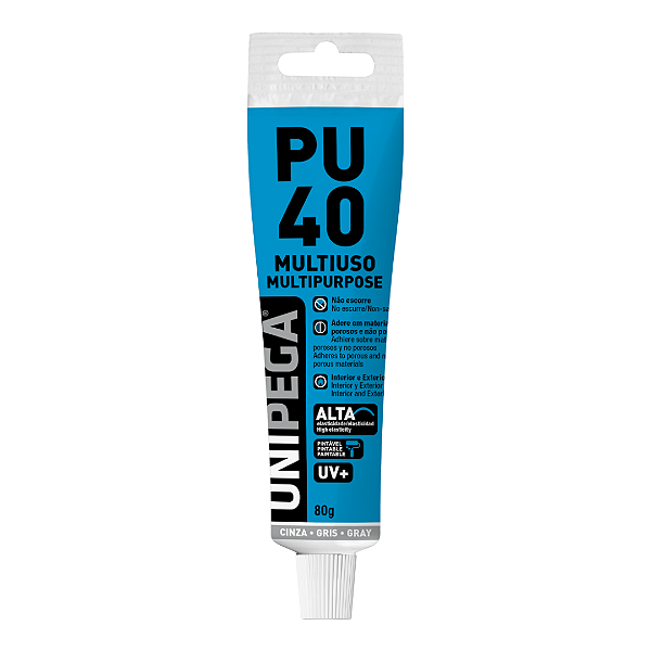 PU40 Multiuso Cinza Plast 80g Blister Unipega
