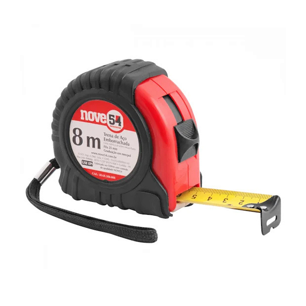 Trena Aço Emborrachada 8m x 25mm Nove54