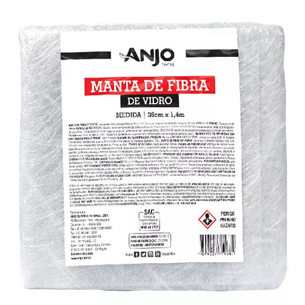 Manta Fibra De Vidro 0,5 M2 (36cm x 1,40cm) Anjo