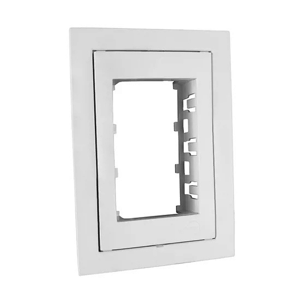 Placa 4x2 - 3 Módulos Com Suporte Branco Fosco - Ekron