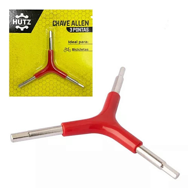 Chave Allen Com 3 Pontas Tipo Ninja 4/5/6mm Hutz