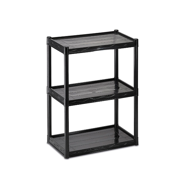 Estante Multiuso 3 Andares Preto Dasplast