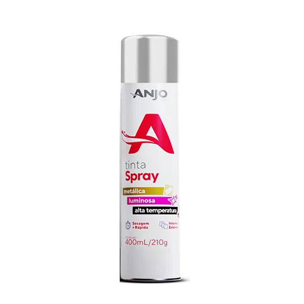 Tinta Spray Anjo Metálica Cromado 400ml