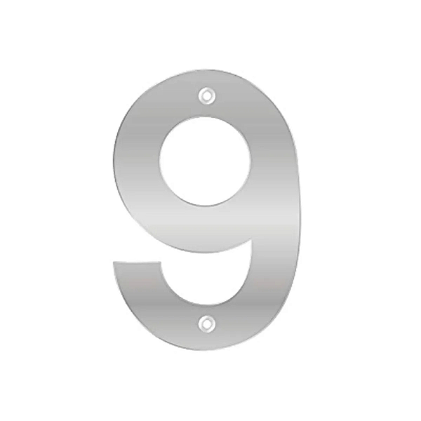 Número Residencial 145mm ABS Prata 9 Bemfixa