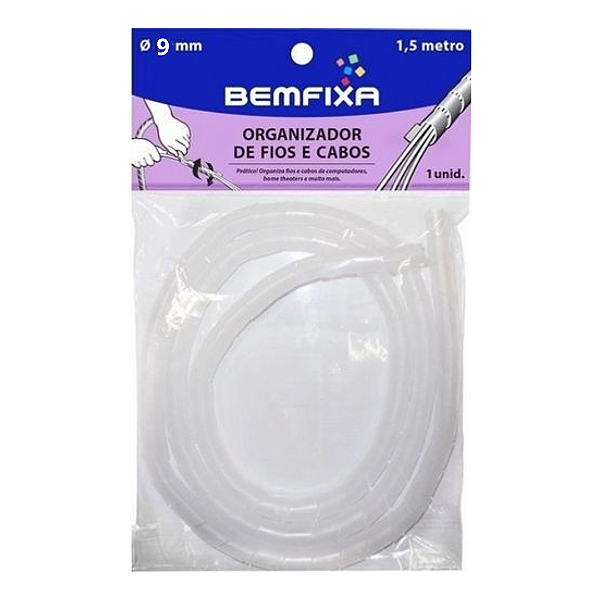 Uniflex 09mm Natural 4390 Bemfixa Organizador De Fios e Cabos