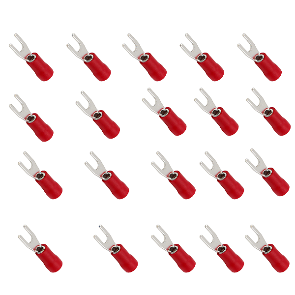 Forquilha Pre-Isolado 0,5-1,5mm² Vermelho Com 20 Unidades (PZCY-CVS1-