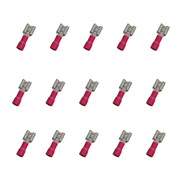 Terminal Fêmea Pre-Isolado 0,5-1,5mm² Vermelho Com 15 Unidades (PZC-FDV1-250) Penzel