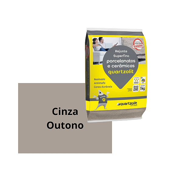 Rejunte Porcelanato/Cerâmica Cinza Outono 1Kg Quartzolit
