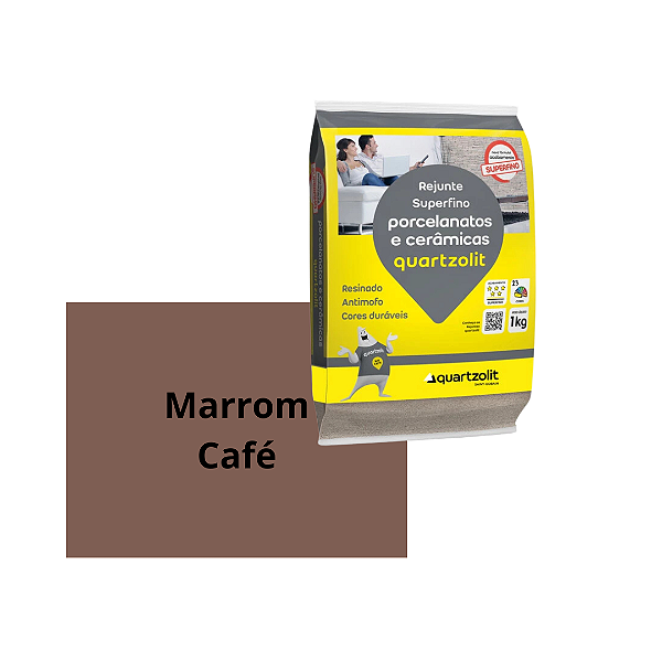 Rejunte Porcelanato/Cerâmica Marrom Café 1Kg Quartzolit