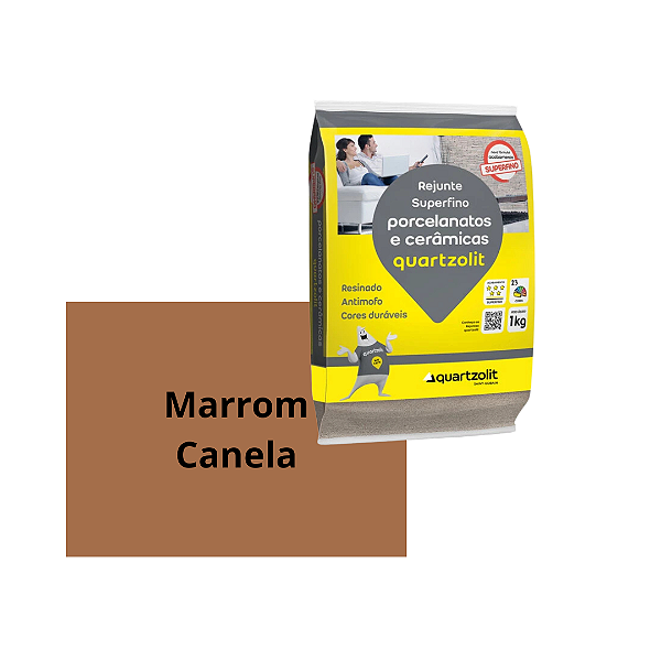 Rejunte Porcelanato/Cerâmica Marrom Canela 1Kg Quartzolit