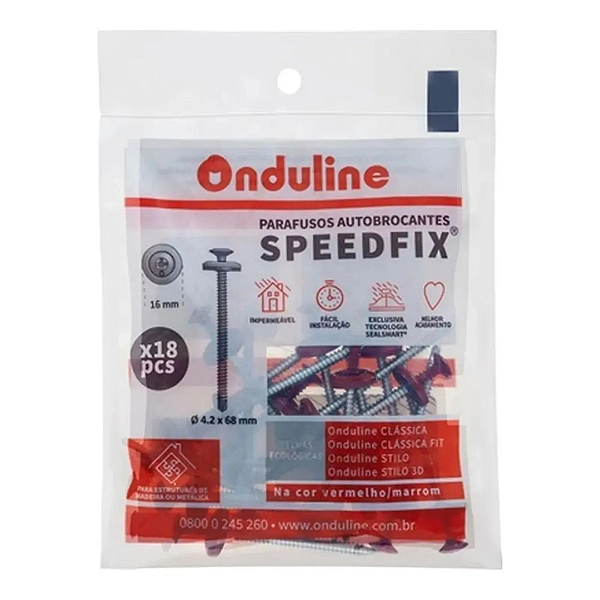 Kit Parafuso Speedfix Onduline Vermelho 4,2 x 68mm