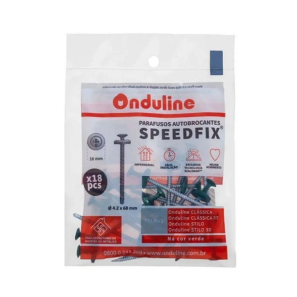 Kit para Fixação 18 Pregos Ardox Para Telhas Verde Onduline