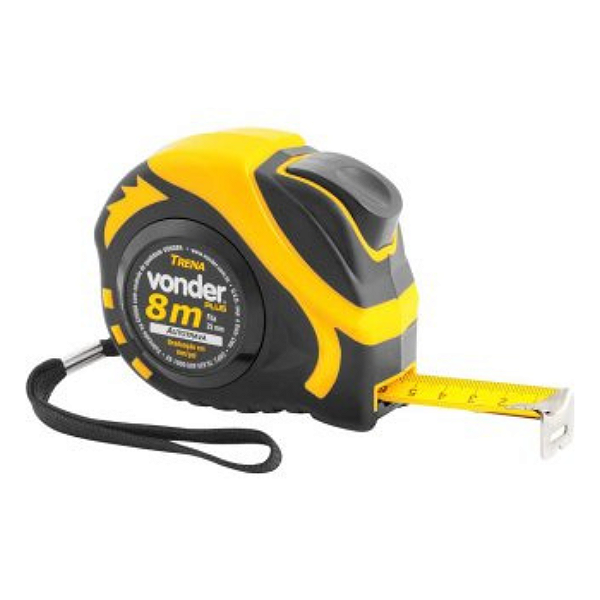 Trena Aço (Q) 8m x 25mm Auto Trava Vonder Plus