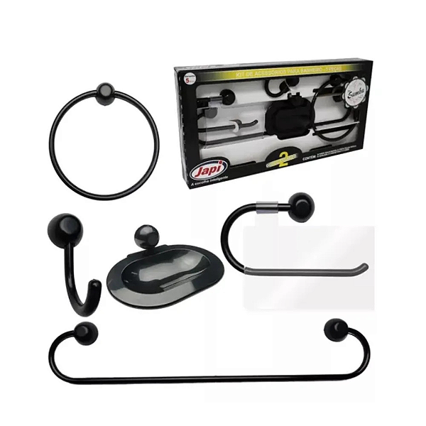 Kit Acessórios Samba Preto 5 Peças Japi