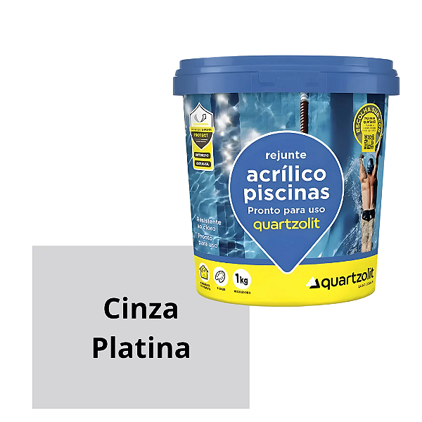 Rejunte Acrílico Piscinas Cinza Platina 1Kg Quartzolit