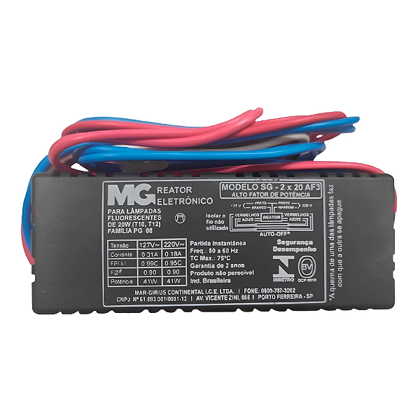 Margirius Reator Eletrônico 2X20