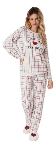 Pijama, Lua Cheia, Feminino, Xadrez Longo, 9973