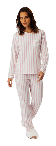 Pijama, Lua Cheia, Feminino Longo, Listrado, 9961