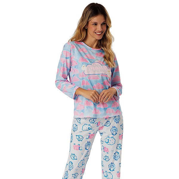 Pijama, Lua Cheia, Feminino Longo, 9942